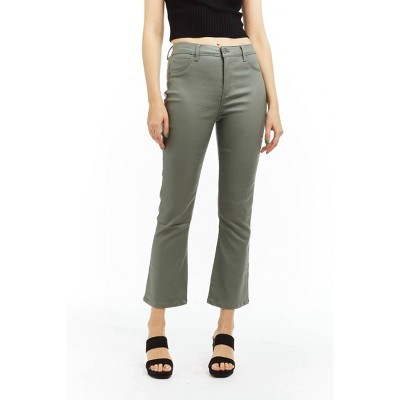 Women's Wo's High Rise Coated Ankle Crop Flare Denim - tractr