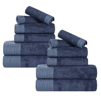 Rayon From Bamboo Cotton Blend Eco-Friendly Hypoallergenic Solid Bathroom Towel Set by Blue Nile Mills