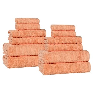Smart Twist Viscose Cotton Blend Medium Weight Solid Textured Ribbed Towel Set by Blue Nile Mills - 1 of 4