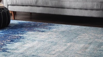 Black Abstract 10' x 14' Synthetic Easy Care Area Rug