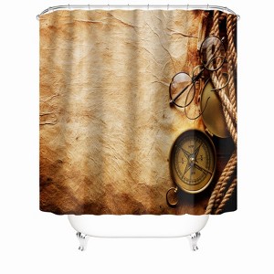 Retro Pocket Watch Shower Curtains for Bathroom Waterproof Fabric Bath Curtain Durable Soft Stylish Bathroom Decor 72x72 Inch - 1 of 1