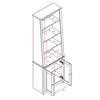 Tall Slant-Back Bookcase with 2 Shaker Doors Espresso - Prepac - 2 of 4