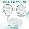 Amici Home Italian Recycled Green Water Tap Hiball Glass, Drinking Glassware with Green Tint, Embossed Water Faucet Icon, Set of 4,16-Ounce - image 4 of 4