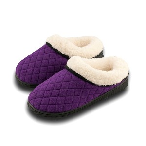 Roxoni Girls Slipper Cozy Comfort Warm Quilted Fleece Clog House Shoe - 1 of 4