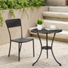 24" Outdoor Patio Bistro Table, Cast Aluminum Outdoor Cafe Table with 2 inch Umbrella Hole for Porch,Backyard,Garden, Tulip Pattern - 2 of 4