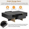 Lirago 47" Rectangular Coffee Table Modern High Gloss with 2 Drawers Golden Wood Legs Multi Storage for Living Room Office - 4 of 4