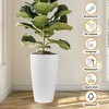 NAYSAYE Planter Set of 2 Faux Rattan Tall Planter with Water Level Monitor for Indoor Outdoor Garden, White, 12.8"*12.8"*22.17" - 4 of 4
