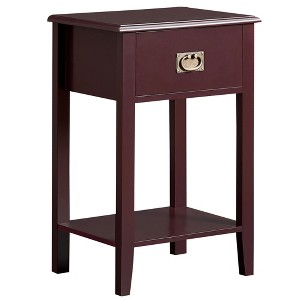 VECELO 1/2PCS 2-tier Nightstand Modern Side End Tables with Drawer & Open Shelf for Living Room, Bedroom - 1 of 4