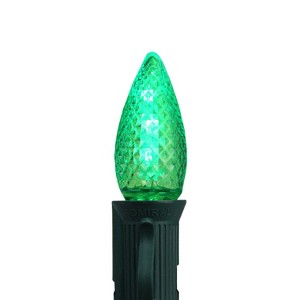 Northlight C7 Faceted LED Christmas Replacement Bulbs - Green - Pack of 4 - 1 of 2