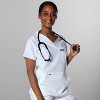 Members Only Women's Scrub Top With Double Chest And Pouch Pocket - 3 of 4