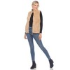 Women's Zip up High Pile Fleece Vest -White Mark - 4 of 4