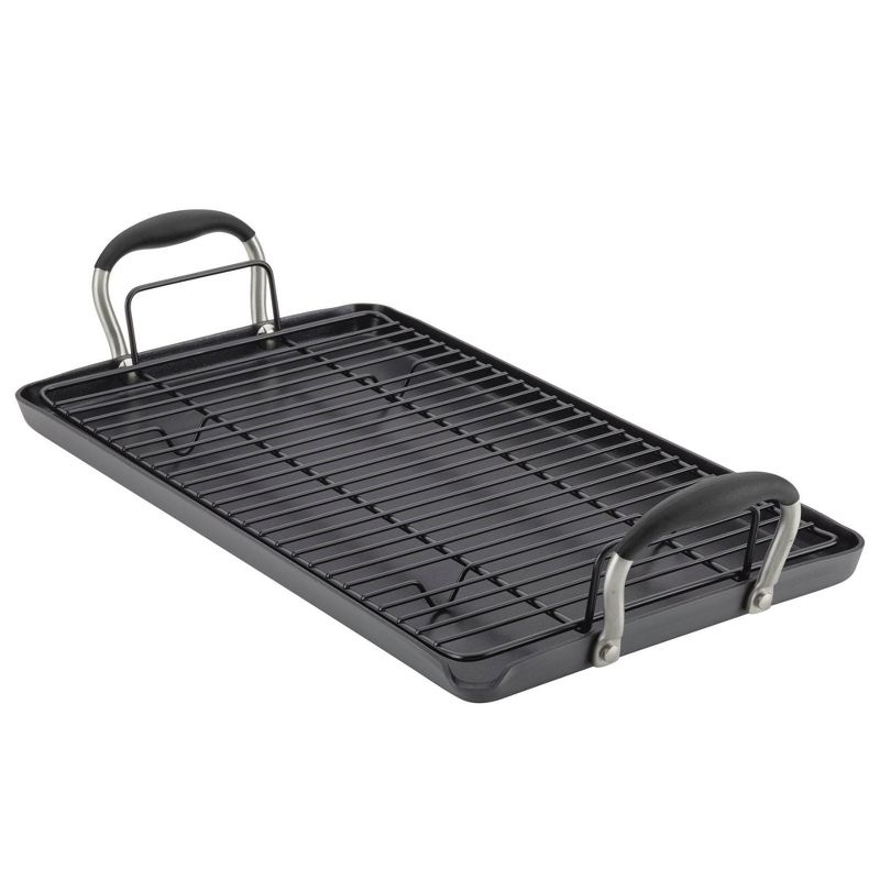 Anolon Advanced Home 10&#34;x18&#34; Double Burner Griddle Onyx, 1 of 10