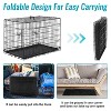 FDW Dog Crate for Small Dogs 24 Inch Folding Metal WirePet Cage Double Door W/Divider Panel Indoor Outdoor Kennel Leak-Proof Plastic Tray,Black - 4 of 4