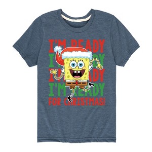 Boys' - SpongeBob SquarePants - I'm Ready For Christmas Short Sleeve Graphic T-Shirt - 1 of 4