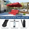 Outdoor Swing Chair with Adjustable Canopy, 3-Seater Glider Bench with Thickened Cushions for Patio & Garden - 4 of 4