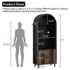 PDTEND 71" Farmhouse Arched Bar Cabinet with Wine Rack & Glass Holder, for Living Room & Dining Room - 4 of 4