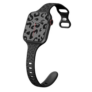 HTUTWOO Small Waist Leopard Silicone Apple Watch Strap, Sport Band 38/40/41/42/44/45/49mm for iWatch Series 11 10 9 8 7 6 5 4 3 2 1 SE Ultra - 1 of 4