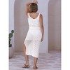 INSPIRE CHIC Women's Hollow Out Cover Up Set V Neck Crop Tank Top Slit Skirt Outfit 2 Pieces - 4 of 4