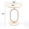 Small Round Coffee Table Metal Settee Side Table Lantern-Shaped End Table Serving Tray Top Drink Table Nesting Cocktail Tables-Cuddlewood - 4 of 4
