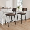 Garvee Bar Stools Set of 2, Tall Bar Chairs with Thick Cushion & Thickened Metal Legs, Upholstered Counter Height Bar Stools w/ Backrest and Footrest - 3 of 4