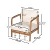 Solid Wood Outdoor Patio Lounge Chair,Curved Armrest Garden Lounge Chair,Comfy Woven Backrest Poolside Chair with Cushions-Coolbibila - 4 of 4
