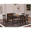 7-Piece Dinette Set - Butterfly Leaf Table & 6 Wood Chairs - Kitchen Dining Room Set - Cappuccino Finish - 2 of 4
