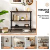 Costway 3-Tier Entryway Sofa Console Table Steel Frame for Hallway Living Room Brown - 2 of 4