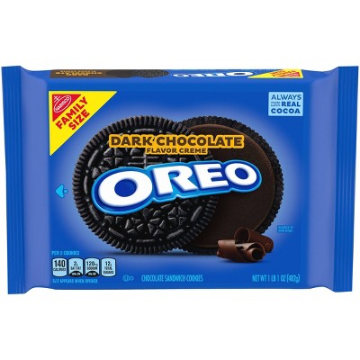 Oreo Dark Chocolate Flavor Creme Chocolate Sandwich Cookies Family Size - 17oz
