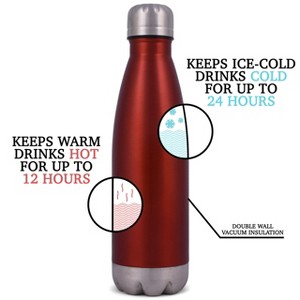 Elanze Designs SSWB-SH151BR Grandpa: Like Dad, Only Cooler. Dark Red 17 Ounce Stainless Steel Metal Screw Top Lid Sports Water Bottle - 1 of 2