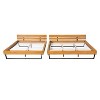The Misty Moon 85.5" X 81.5" Natural King Size Pine Wood Bed Frame For Bedroom - 3 of 4