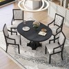 5-Piece Dining Set with Extendable Round Table and 4 Chairs - 3 of 4