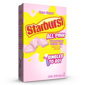 Starburst Zero Sugar Strawberry All Pink Drink Mix - 6ct Packets - 1 of 4