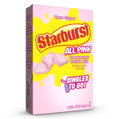 Starburst Zero Sugar Strawberry All Pink Drink Mix - 6ct Packets 