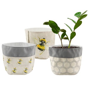 Decorae Bee Planter Storage Bags 3pk; Mini Planter Covers / Small Decorative Storage Bins - 1 of 4