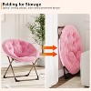 Folding Saucer Chairs, Comfy Flower-Shaped Faux Fur Round Chair with Thick Cushion & Sturdy Metal Frame, Oversized Plush Foldable Moon Chair - 4 of 4
