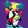 Women's Design By Humans Penguin Summer Vacation By clingcling Racerback Tank Top - 2 of 3