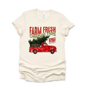 Simply Sage Market Women's Farm Fresh Christmas Trees Truck Short Sleeve Graphic Tee - 1 of 4