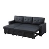 ChicFurnit Sectional Sofas Pull Out Design with Storage Chaise and Removable Cushions for Living Room, Black, 53"*82"*34.5" - 2 of 4