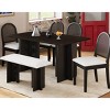 6 PCS Farmhouse Style Dining Set, Double Pedestal Base Dining Table, Bench and Chairs with Rubber Wood Frame and Cushion-Baofuwish - 3 of 4