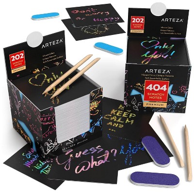 Arteza Scratch Notes, Holographic & Rainbow - 404 Pack (ARTZ-9159)