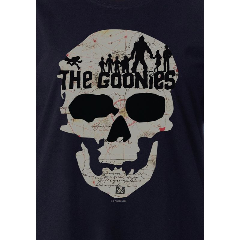 The Goonies Womens' Movie Film Skull Map Nightgown Sleep Pajama Shirt Black, 3 of 4