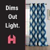 HLC.ME Liam Ogee Ikatt Damask Patterned Window Grommet Curtains Bedroom - Light Reducing Window Panels, Set of 2 - 3 of 4