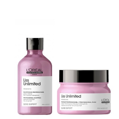 L oreal Serie Expert Liss Unlimited Prokeratin Intensive Smoother Shampoo 10.1 oz Liss Unlimited Mask 8.5 oz Loreal Duo Set Kit