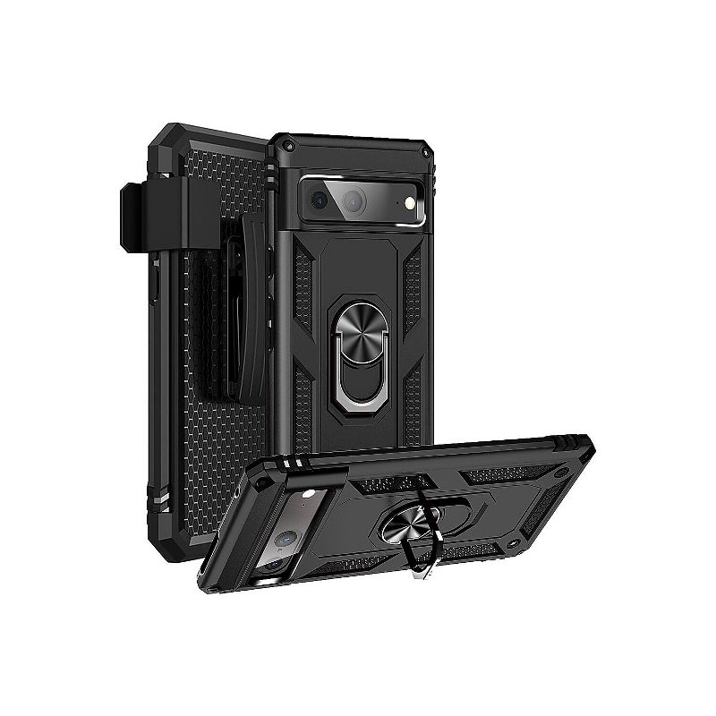 Saharacase Military Kickstand Series Black Holster for Google Pixel 7 (CP00379), 3 of 9