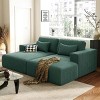 Sectional Double Sofa Bed with Pillows, Split Design Sofa Bed for Flexible Use, Sofa Bed with Armrest and Corduroy Cushions-Coolbibila - 3 of 4