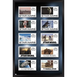 Trends International Disney 100th Star Wars - Stamp Grid Framed Wall Poster Prints - 1 of 4