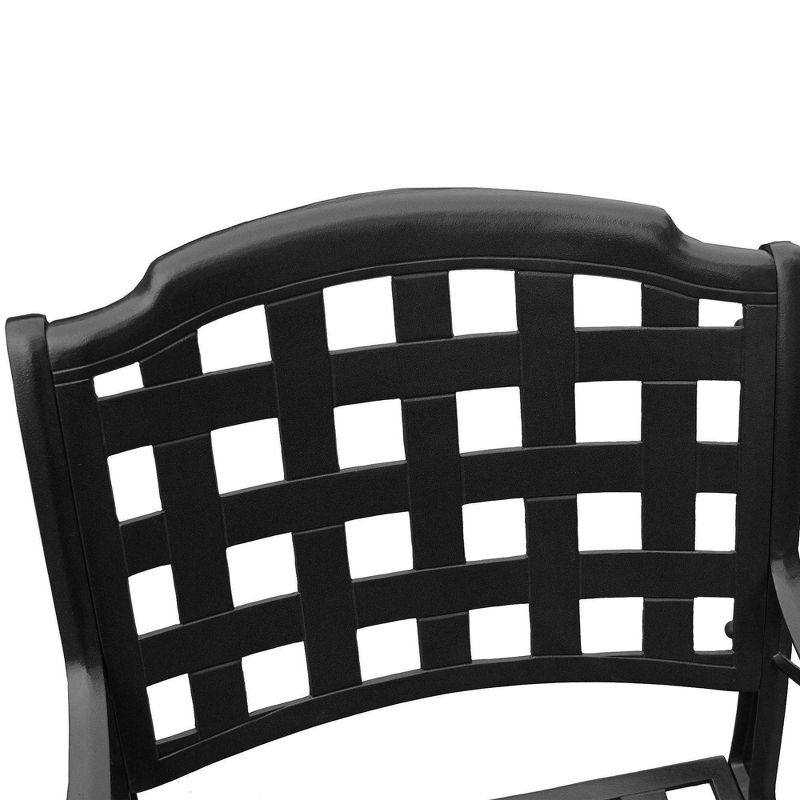 Modern Outdoor Mesh Cast Aluminum Dining Chair - Black - Oakland Living, 5 of 7