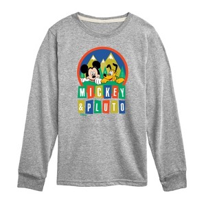 Boys' - Disney - Mickey And Pluto Long Sleeve Graphic T-Shirt - 1 of 4