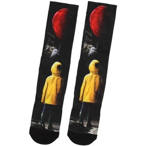 Stephen King IT Georgie And Pennywise With Red Balloon Sublimated Crew Socks - 1 of 3
