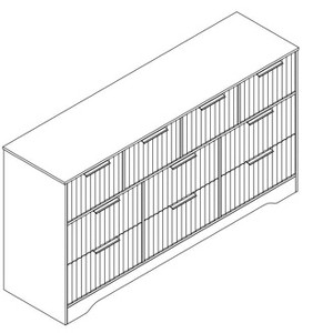 Large Bedroom Dressers Storage Organizer with Anti-Tip Kit，Modern Chest of Drawers with Fluted Texture Finish, - 1 of 1